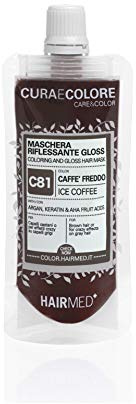 HAIRMED - Cura e Colore - Maschera Riflessante Capelli - Bagno di Colore Senza Ammoniaca - Gloss C81 - Caffè Freddo - 40 ml