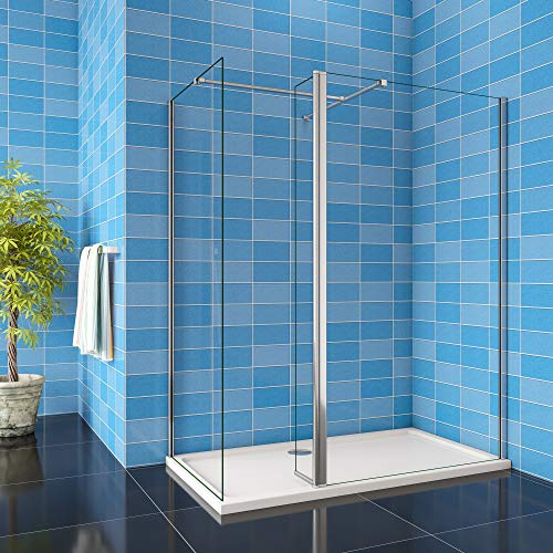700x1900mm Xinyang Walk in Wetroom Shower Enclosure 8mm Easy Clean Glass Screen Panel with 300mm Flipper Panel and 700mm End Panel