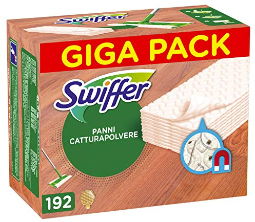 Swiffer Panni Catturapolvere, 192 Panni Microfibra Parquet, Panni Cattura Polvere e Sporco, Ottimo per Pavimenti con Cera d'Api e per i Peli di Animali, Scorta fino a 20 Mesi