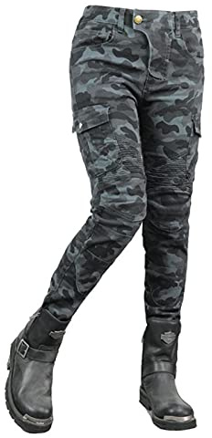 YXYECEIPENO Camouflage Motorradpanzerhose Motorradhose Für Damen Mit 4 Abnehmbaren Schutzpolstern Geeignet Für Cross-Country-Motorräder, Fahrradsport-Sportschutz (Color : Gray A, Größe : M)