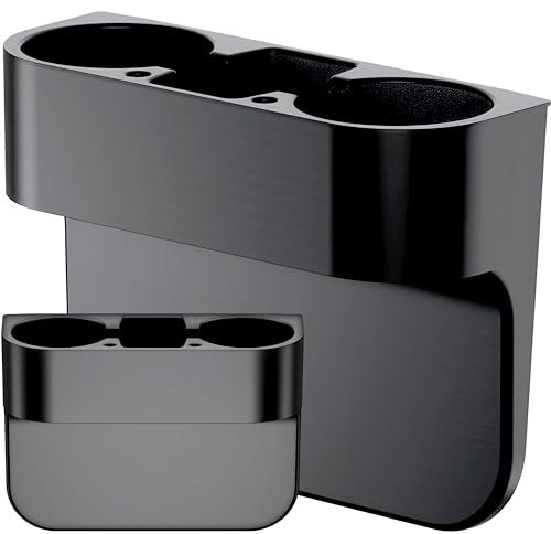 Retoo Auto Getränkehalter mit Handyhalterung für alle Phone Multifunktionale Becherhalter für Kaffeebecher und Getränkedose, Tassenhalter, Dosenhalter, Cupholder, Getränke Halter, Schwarz