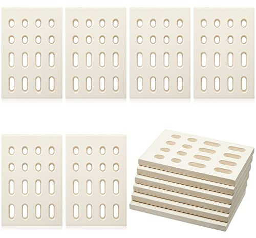 Treela 6 Pcs Ceramic Flame Tamer Replacement Radiant Ceramic Brick Grill Briquettes BBQ Heat Plate Compatible with Grand Turbo Grills, 7 1/16 L x 4 3/4 W x 1/2 H