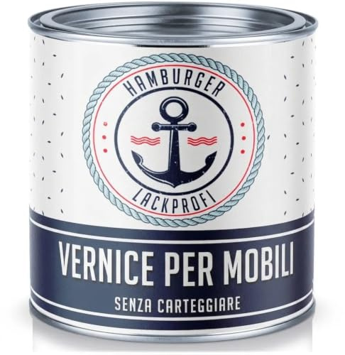 vernice per mobili satinato grigio pietra RAL 7030 grigio lacca per mobili senza carteggiare per legno e metallo - per interni ed esterni (2,5 L) Hamburger Lack-Profi