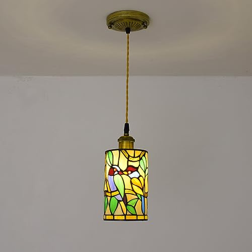 MOREIH Tiffany pendellampa rustik viktoriansk trollslända målat glas hängande lampa turkisk hängande lampa 99 cm höjd linjär ljuskrona för köksö matsal foajé takbelysningsarmatur