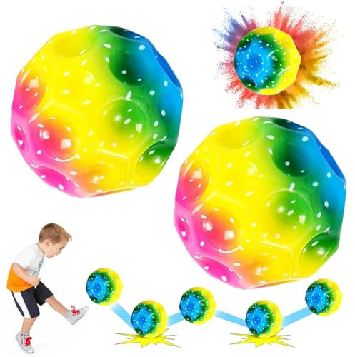 Seasboes Lot 2 balles rebondissantes,Space Ball,7cm,balles rebondissantes planètes,balles rebondissantes en Caoutchouc,balles rebondissantes en Caoutchouc,Moon Ball Planètes à Lancer