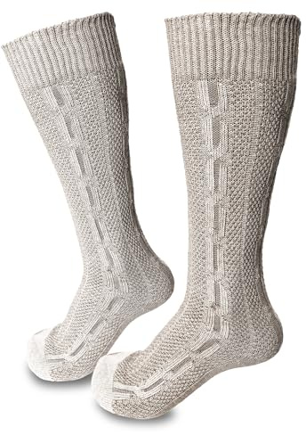 Steigenhöfer Manufaktur - Calcetines tradicionales de algodón - Medias para Oktoberfest, celebraciones y eventos, marrón, 43-44