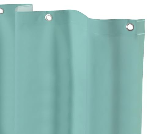 Kenney KN61437 Medium Weight 5 Gauge Waterproof PEVA Shower Curtain Liner with Rust-Resistant Metal Grommets and Weighted Magnetic Hem for Bathroom, 70 W x 72 H, Dusty Blue, 1-Pack