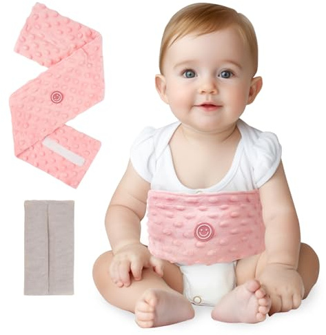 Comfheat Sollievo per coliche e gas per neonati e bambini piccoli, fascia addominale riscaldata, cintura per bambini con calore calmante, aiuto naturale per mal di stomaco nei neonati e nei bambini
