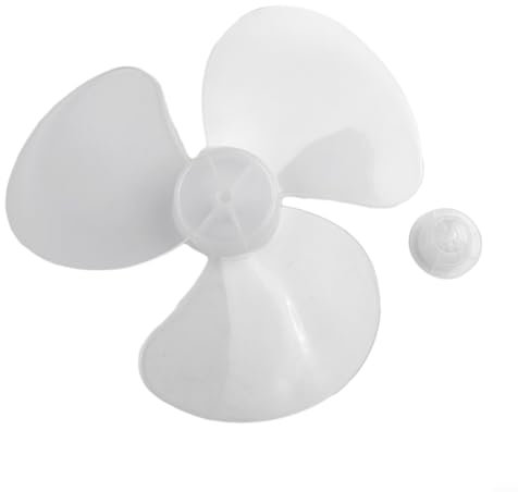 12Inch Plastic Fan Blade Replacement, Low Noise 12 Inch Household Plastic Fan Blade Trefoil Stand/Desk Fan Accessories Replacement Part for 12 Inch Electric Fan Home and Office Use(Transparent White)