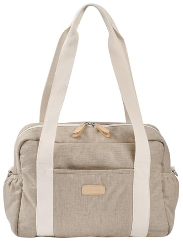 BÉABA, Wickeltasche Für Baby, mehrere Fächer, 10 Taschen, Trolley-Gleitverschluss, Schultergurt, isolierte Tasche, Wickelunterlage, wasserabweisend, 16L, Tasche Paris, Tonerde