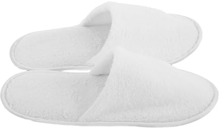 Beaupretty Pantoufles Jetables Garçon et Filles en Polaire Douce Blanche Antidérapantes et Confortables pour Hôtel Spa, Maison D’hôtes et Voyages