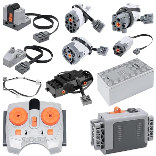 AYWHP Set di 11 pezzi Power Functions giocattolo motore Servo con motore M/L/XL/Servo/Train, scatola della batteria, telecomando, ricevitore, controllo interruttore, modulo di illuminazione