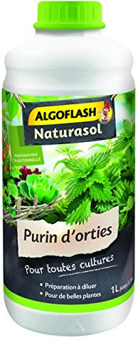 ALGOFLASH NATURASOL Purin d'orties liquide, Jusqu'à 20 L, Bouchon doseur inclus, 1L, ALPURIN, Vert
