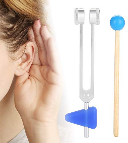 Brrnoo Stimmgabel-Set 136,1 Hz aus Aluminium für Schallheilung Vibrationstherapie Stressabbau mit Instrumententuner
