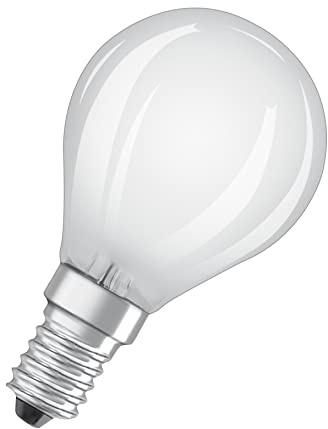 OSRAM Filament LED Lampe mit E14 Sockel, Kaltweiss (4000K), Tropfenform, 4W, Ersatz für 40W-Glühbirne, matt, LED Retrofit CLASSIC P