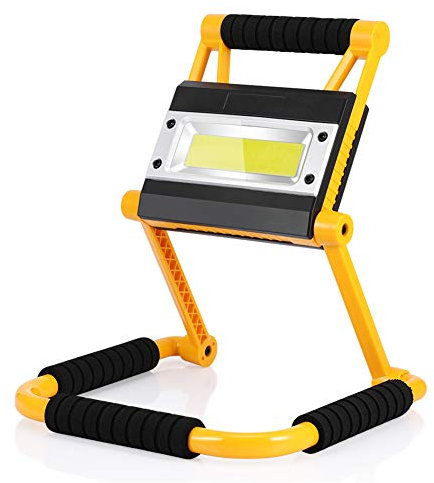 Luz de Trabajo LED Recargable, Plegable Foco LED Portátil Exterior, 4 Modos, 6000K Frío, 360°Giratorio, Super Brillante 1500LM, Impermeable IP65 para Obra,Taller, Garaje, Camping