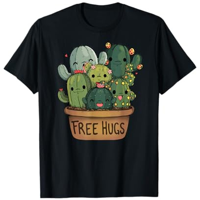 Free Cactus Hugs Tee | Cute Funny Cactus Present Friendly Maglietta