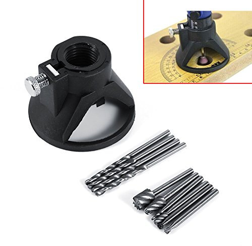 Electric Grinder Locator Drill Holder,Rotary Multi Tool Cutting Guide Attachment Kit Metal Mini Rotary Drill Guide Routing Router Bits Burr with Drill Carving Rotary Locator Set for Rotary Tool