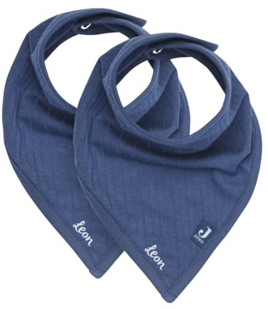 KIDSLINO Bavoir bandana Jollein I Foulard pour bébé I Foulard triangulaire pour tout-petit I Cadeau pour bébé I Personnalisable avec nom, bleu, Taille unique