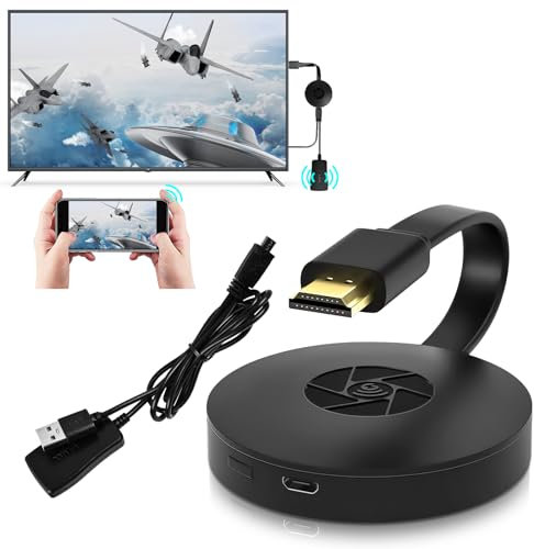 Vegena Wireless HDMI Dongle - Portable Miracast HDMI Adapter, Wi-Fi Display Dongle, Kompatibel mit Android/iOS/Mac/Windows, Schwarz