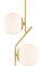 Alighting Pendelleuchte Gold mit 2 Milchglas Kugeln Ø15 cm Mid Century Modern Pendelleuchte für Kücheninsel Esstisch Flur Schlafzimmer Bad