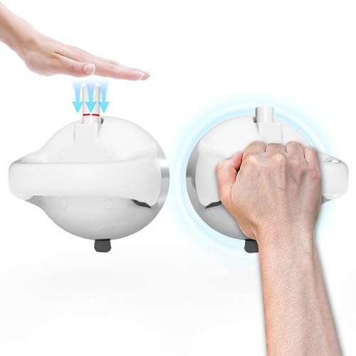 Mannicix Maniglia per Doccia senza Foratura per Anziani, con Ventosa per Bagno, Doccia, WC, Maniglia per Vasca da Bagno per Bambini, Persone Limitate, Anziani