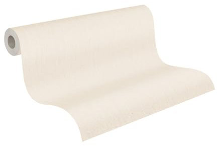 A.S. Création Papier peint texturé beige crème - 395492 - Papier peint intissé de qualité supérieure pour différents espaces de vie - 10,05 m x 0,53 m - Fabriqué en Allemagne