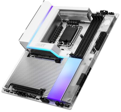 NZXT N9 Z890 - Intel Z890 LGA 1851 ATX Gaming Motherboard for Core Ultra (Series 2) - 20+1+1, DDR5, 5x M.2, PCIe 5.0, Wi-Fi 7, 5GbE, Thunderbolt 4 - RGB, Full-Metal Cover - White PCB