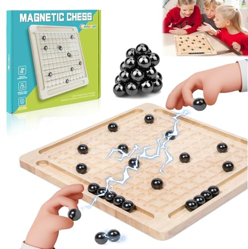 Gioco di Scacchi Magnetici, Gioco degli scacchi magnetico, Magnetic Chess Game con Effetto Pietre Magnetiche,Dama Gioco da Tavolo Educativo Gioco,gioco degli scacchi magnetico per bambini e adulti, A