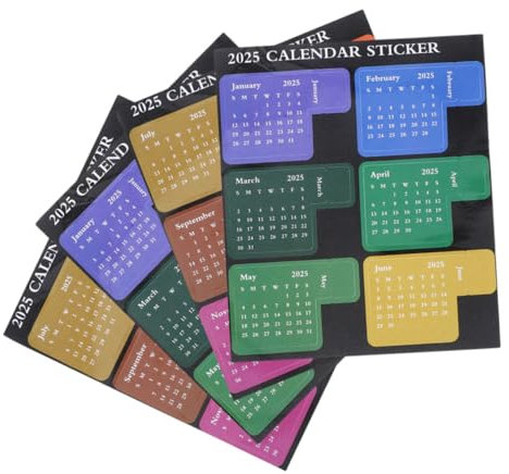 STOBOK 2satz Kalenderaufkleber Für Planer Monatsregisterkarten Notizaufkleber Für Diy-kalenderaufkleber Aus Strapazierfähigem Papier Farbige Büroplaner-aufkleber
