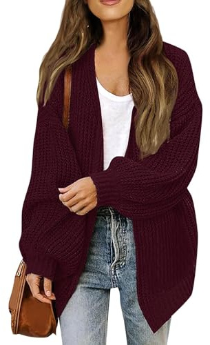 uxxnjfg Cardigan Mujer Invierno Jersey Punto Mujer Larga Ligero Cómodo Chaqueta Punto Largos Entretiempo Elegante Jersey Cárdigan Tallas Grandes Suéteres con Bolsillos