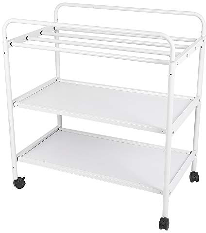 Mesa cambiador plegable, cómoda cambiador para bebé con cinturón de seguridad y almacenamiento, 84 x 72 x 90 cm, color blanco