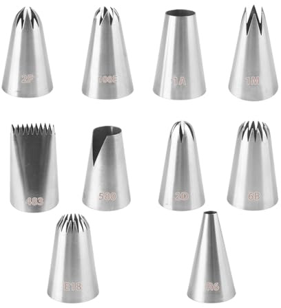 10pcs Grosse Douille Patisserie Professionnelle Grosse Douille Cannelée pour Embout Poche Churro Donuts Décoration de Cupcakes et de Muffins