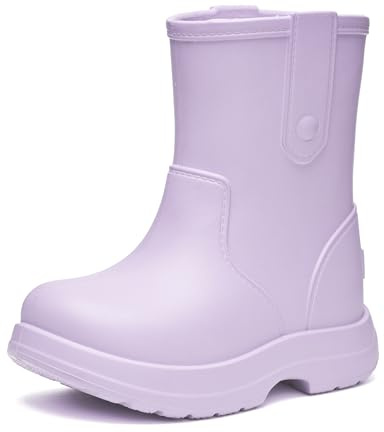 Ladeheid x Camminare Stivaletti Pioggia Bambino in EVA Rinforzata, Legerri Stivali Pioggia Bambina, Facili da Pulire Stivaletti Bambina e Scarpe Bambino LA-CA-18 (Lilla Chiaro, 30/31 EU)