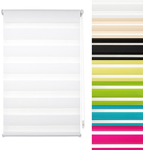 Garduna FIX Duo-Doppel-Rollo #Pastell grün 120cm # Smartfix - Klemmfix - ohne Bohren - viele Farben & Größen - Sichtschutz - lichtdurchlässig