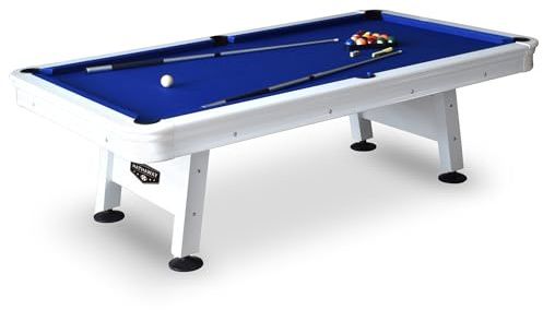 Hathaway Alpine 8-ft Outdoor Pool Table with Aluminum Frame and Waterproof Felt - Includes Accessories, White