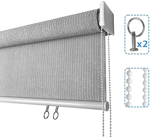 XXIOJUN Rollo Im Freien, Terrassenjalousien Roll Up Shade, Licht Filtern Sichtschutz Für Deck Hinterhof Pavillon Balkon Veranda Carport (Farbe : Anthracite, Größe : 0.5x1m)