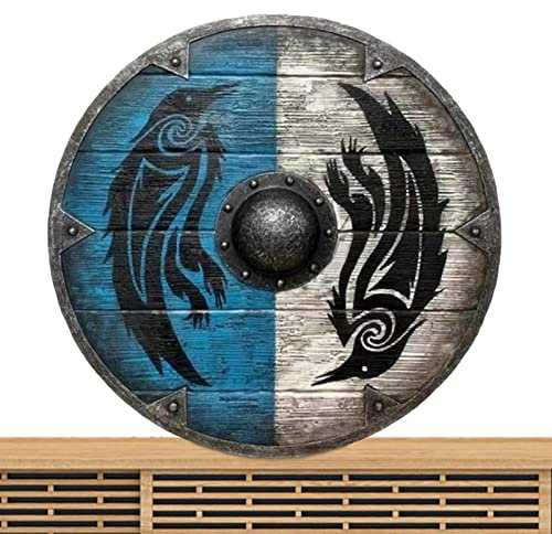 Abonda Wikinger Schild, Dekoratives Schild Spielzeug für Restaurant, Mittelalter Eivor Valhalla Warweave Wikinger Schild für Dekoration von Haus, Büro, Schiff, Restaurant