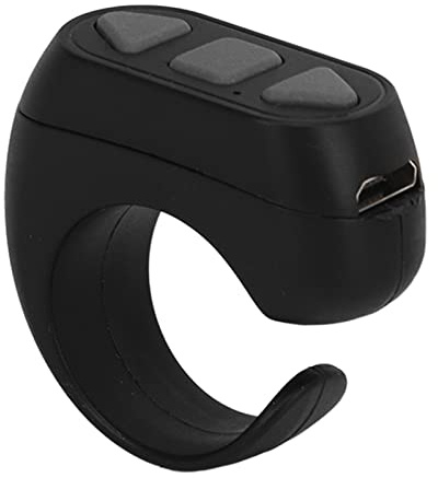 Telecomando Bluetooth Kindle App Page Turner, Anello di Scorrimento Remoto TikTok per Fotocamera del Telefono Otturatore Remoto Selfie Video Catch Up Pulsante Romanzo (Nero)