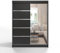 ML Furniture T3 Schiebeschrank 180 cm mit Spiegel, Kleiderschrank Schlafzimmer, Garderobeschrank Wohnzimmer - 180 x 215 x 58 Farbe: Schwarz, Schwebetürenschrank