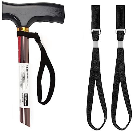 Siqian Walking Stick Wrist Strap, 2pcs Black Wrist for Walking Sticks, Adjustable and Holder, Secure Clip Strap