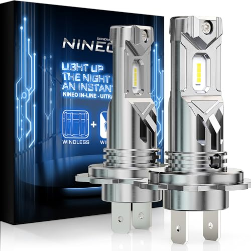 NINEO H7 Bulbs, H7 Fog Light, 300% Super Brighter, No Need Adapters, 6500K Cool White, Real 1:1 Mini Size, Plug and Play, Powersports Accessory Fog Light, Pack of 2