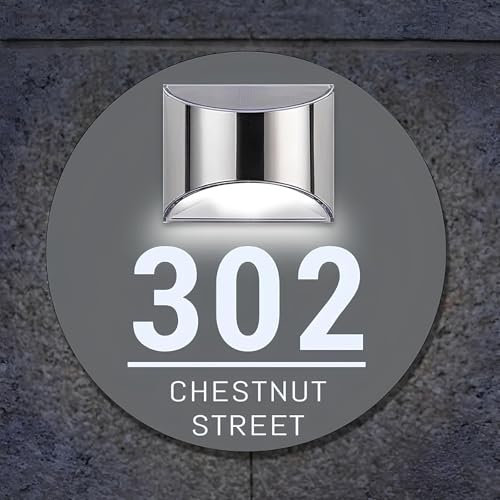 BeNsil Numero Civico Esterno Personalizzato, Personalizzabile con LED Solare,Retroilluminata,Numeri Civici,Indirizzo,Numero Civico Esterno Moderno