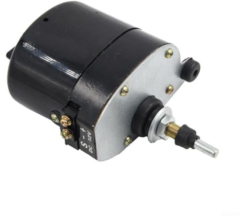 Kit de moteur d'essuie-glace électrique 12 V 24 V avec lame de 300 mm pour bateau, caravane, VUTT, tracteur Noir (moteur + essuie-glace)