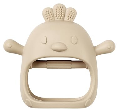 Nattou Handschuh-Beißring aus Silikon, BPA-frei, Ca. 11,5 cm, Silicone, Tonfarben