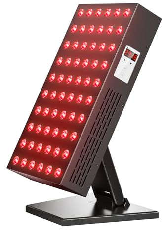 Lampada a luce rossa 300W, 660 nm e 850 nm Pannello a infrarossi, regolazione timer a 6 livelli, supporto regolabile, favorisce la rigenerazione profonda della pelle e la circolazione sanguigna