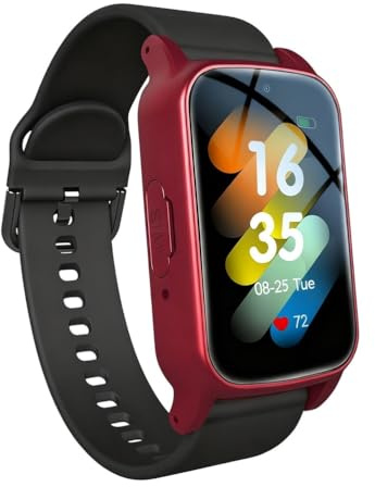 Fall Detection Smart Watch for Seniors with Hd Video Call and GPS Tracker & SoS Call, Ip67 Waterproof, Senior Emergency Call Bracelet, for Seniors & Elderly Mom,Red