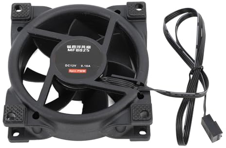 Dilwe 80 Mm PWM Case Fläkt PC Kylfläkt med Dynamiskt Trycklager MFDB Tyst och Effektiv för Alla Typer Av Chassi, ABS Storlek: 80 X 25 Mm (Svart)