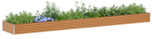 vidaXL Upphöjd odlingslåda 582 x 100 x 36 cm Galvaniserat Stål, Trädgård och terrass, industriell metallplanteringslåda, modern odling för urbana utrymmen, hållbar design