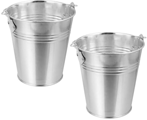 YARNOW Secchio Raccogli Grasso per Barbecue da Esterno in Metallo Riutilizzabile, Set 2 Pezzi Vaschetta Raccogli-Gocce, Contenitore Portatile per Olio e Grasso per Picnic e Cucina